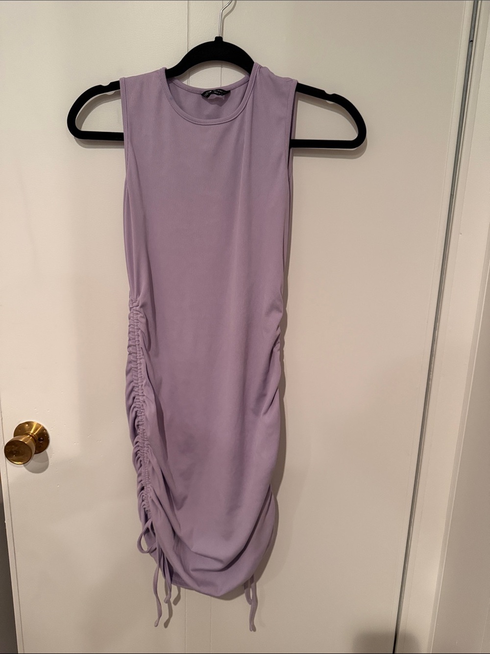 SHEIN Lilac Ruched-Side Midi Tank Dress